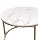 Mars Coffee Table Stainless Gold Frame & Top Marble White